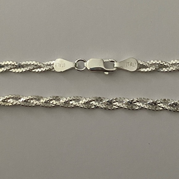 925 silver necklace 4mm wide 18 inches braid braided chain - Picture 3 of 5